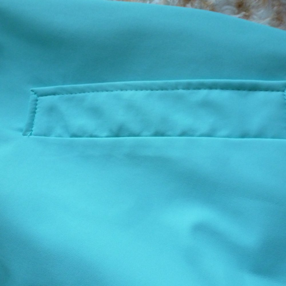 ๐ Cozy Teal Zip-Up Long Rain Jacket / Trench Coat โ NWOT ๐ Classic Elements | - Picture 7 of 11